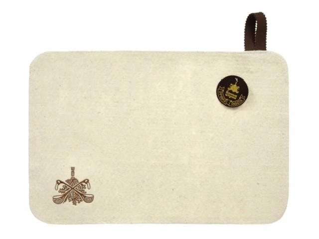 Коврик белый 49,5х33 см, с вышитым логотипом Банные Штучки, войлок 100% 41416